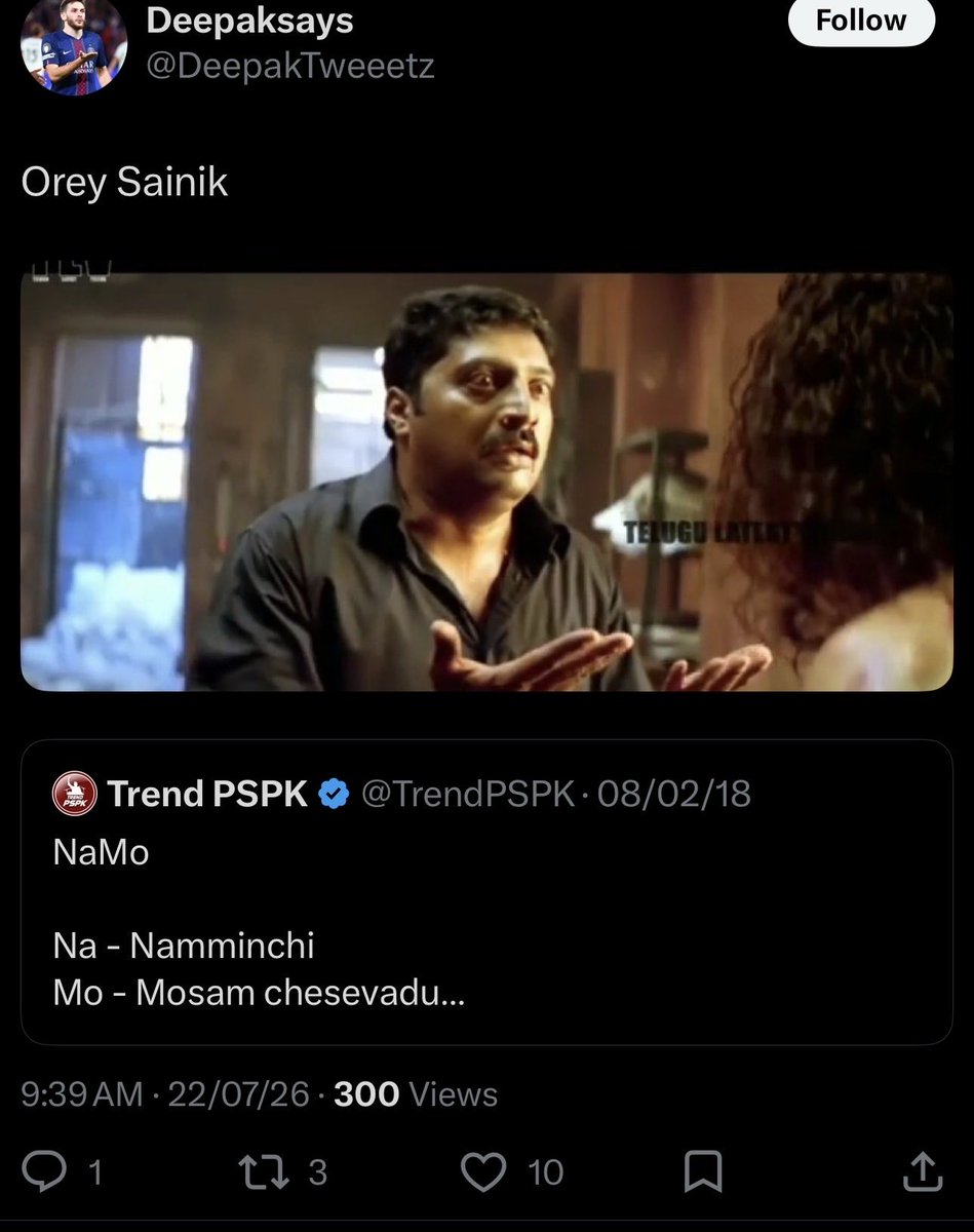 PackgStar's tweet photo. @TrendPSPK Mundhu meeru mee sontha jenda moyandi tarwatha andharaki chepochu 

🤣🤣🤣🐕🐕🐕 https://t.co/c4gmeEl4qZ