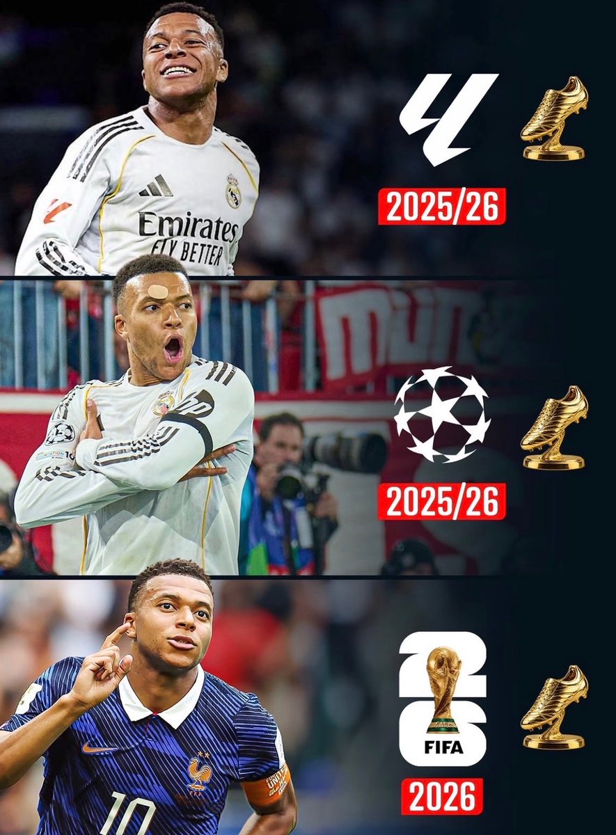 Kylian's tweet photo. The only one in history to win all three in one season. https://t.co/EAitFupBwd