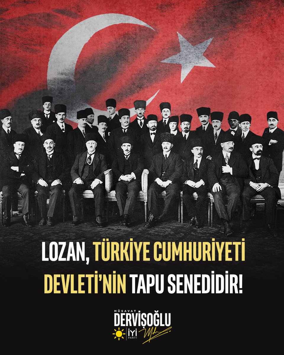 MDervisogluTR's tweet photo. Lozan, Türkiye Cumhuriyeti'nin tapu senedi, millî egemenliğimizin sarsılmaz teminatıdır.

103. yıl dönümü kutlu olsun!.. https://t.co/D6YhVj3PfZ