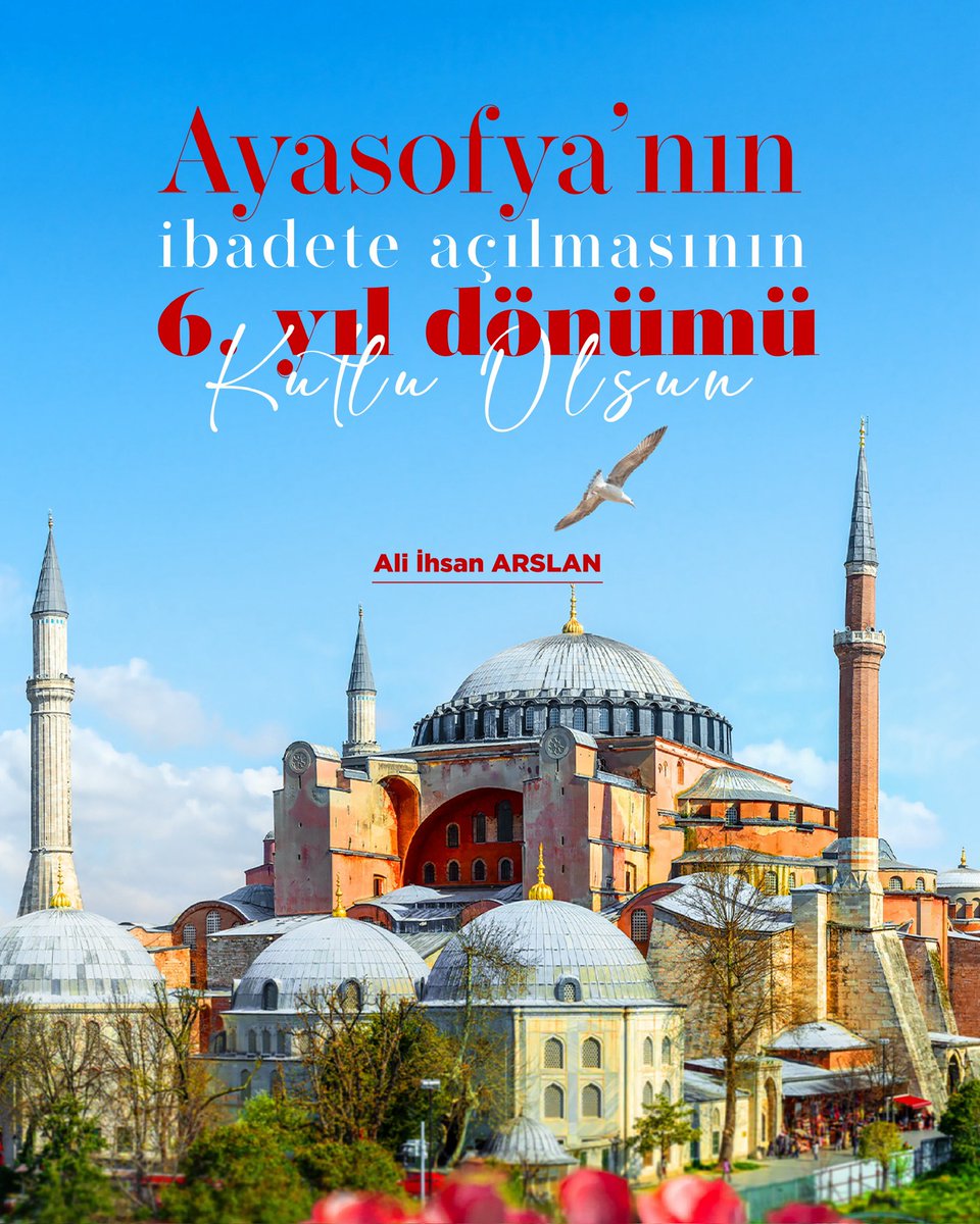 ali_ihsanarslan's tweet photo. Asırların emaneti Ayasofya'nın yeniden ibadete açılması; milletimizin tarihine, medeniyetine ve manevi değerlerine sahip çıkma iradesinin en anlamlı nişanelerinden biridir. Bu tarihi adımın 6. yıl dönümünü kutluyor, Ayasofya'nın daima ezan sesleriyle yankılanmasını diliyorum.

#AyasofyadaFetihRuhu