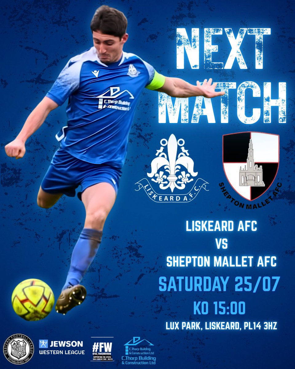 LiskeardAthlet1's tweet photo. 🚨 Upcoming match

The wait is over… Liskeard AFC begin their Jewson Western League campaign tomorrow!🔵

After 31 years away, we return to the league with our first fixture back at Lux Park.

🆚 @Mallet_AFC 
⏰ 15:00
📍 Lux Park

Come on you Blues💙 https://t.co/5rSb45E6bu