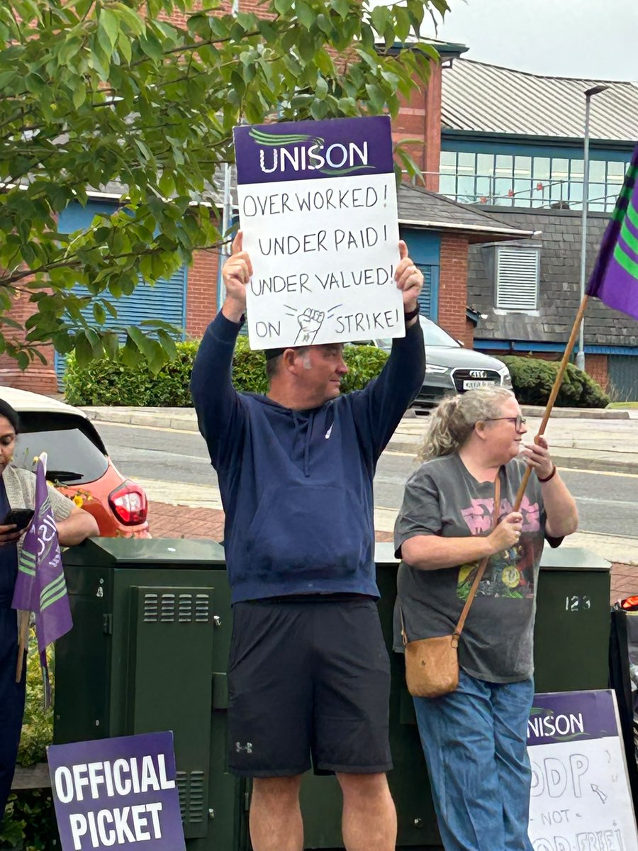 NorthWestUNISON's tweet photo. *Strike* Day 2 of Strike Action for Theatre staff working at Northern Care Alliance.

Paying dedicated staff less for working extra and covering shortages has got to stop! https://t.co/p4eGgQxB3F