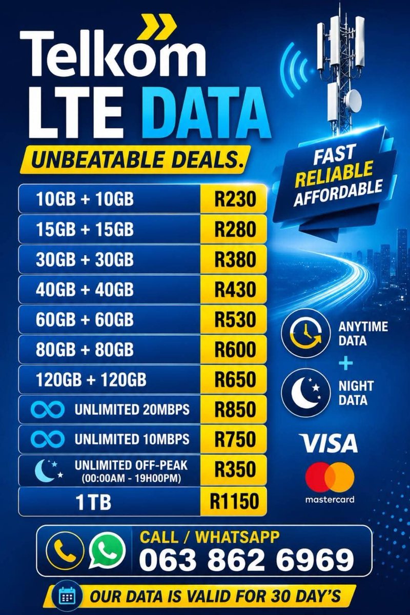 luah1315's tweet photo. Running out of data? Don't wait until you're offline! Get your bundle today with quick activation and friendly service. Message us on 063 862 6969 https://t.co/hNEjbrhaBb