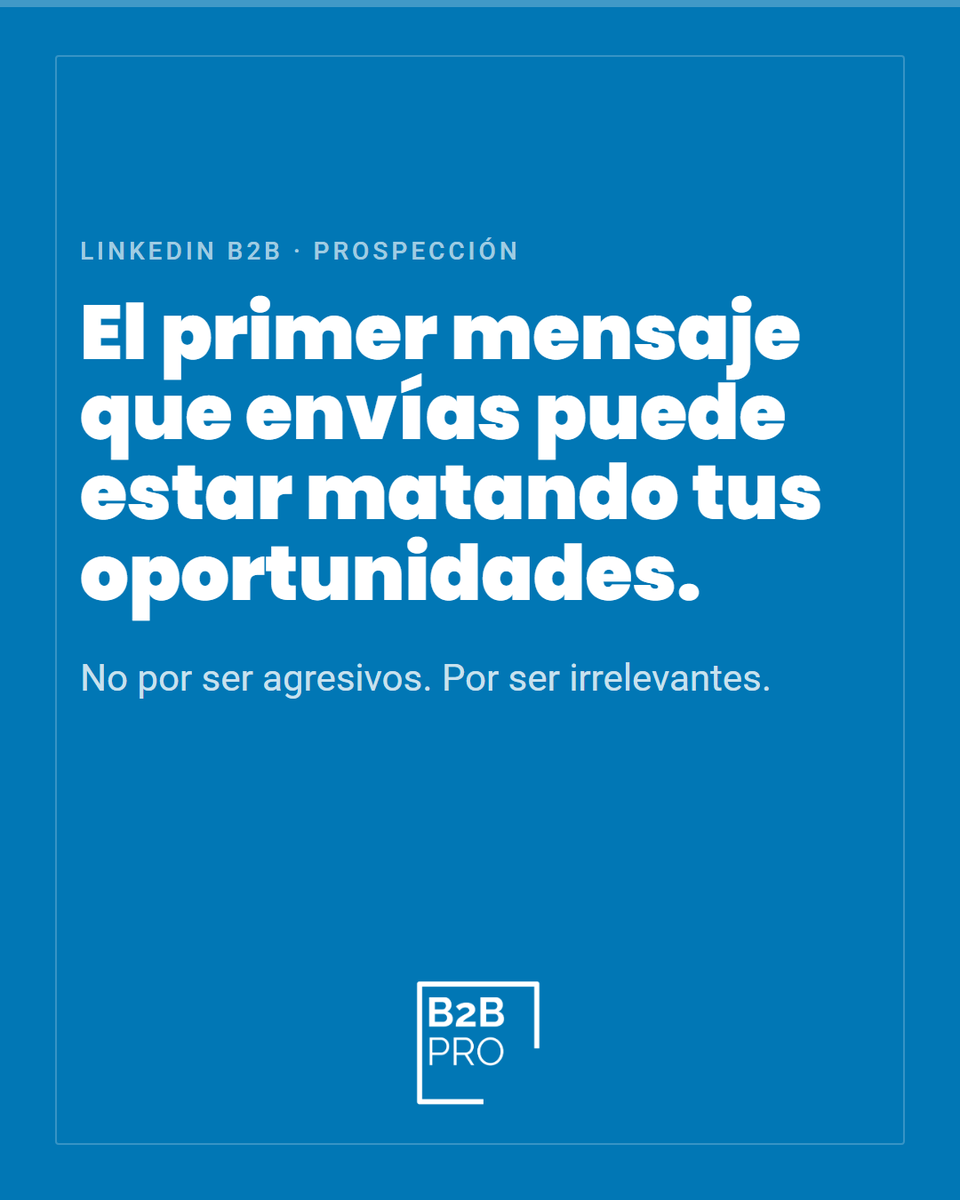 juanjoamengual's tweet photo. Tu primer mensaje en LinkedIn no es una formalidad. Es el primer filtro de confianza.
'Gracias por conectar' = ruido educado.
Se concreto, humano y facil de responder. No vendes en el primer mensaje. Abres una brecha de interes.
#B2Bpro #LinkedIn https://t.co/BEfqcYJSPN https://t.co/2bLo4p6AyK