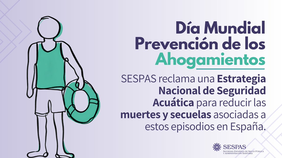 sespas's tweet photo. 🌊 Los ahogamientos no son accidentes inevitables: son un problema de salud pública que puede prevenirse.

👉 Coincidiendo con el Día Mundial para la Prevención de los Ahogamientos, SESPAS reclama una Estrategia Nacional de Seguridad Acuática que permita coordinar las políticas preventivas en España.

🔴 Durante los seis primeros meses de 2026 han fallecido 217 personas por ahogamiento no intencional. Solo en junio se registraron 92 muertes, el peor dato para este mes desde el inicio de la serie.

💪 SESPAS propone reforzar la vigilancia epidemiológica, extender la educación en seguridad acuática, promover el aprendizaje universal de la natación y adaptar los servicios de vigilancia y socorrismo al riesgo de cada espacio.

Más información en nota de prensa 🔗 https://t.co/0u58EScpYt