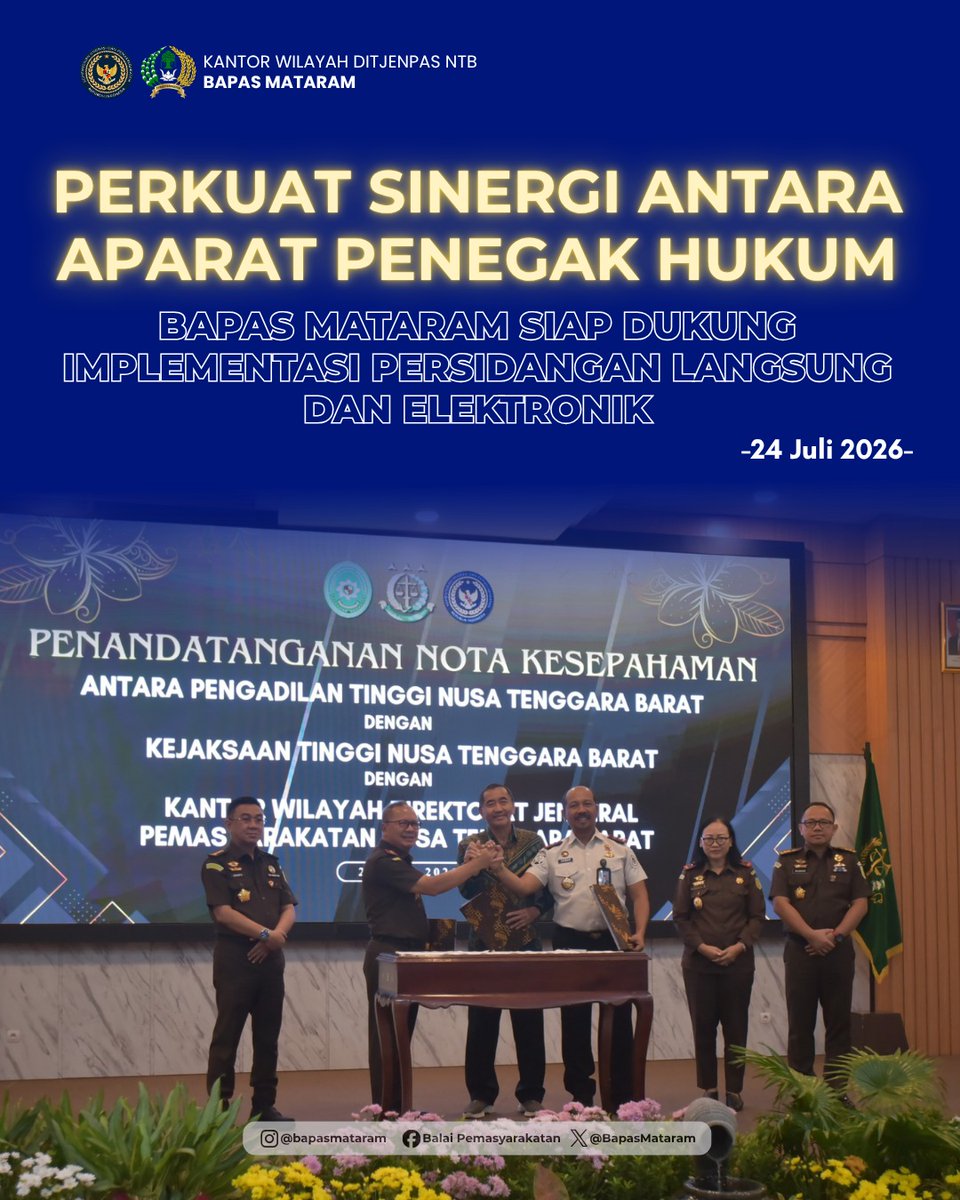 BapasMataram's tweet photo. Perkuat Sinergi Aparat Penegak Hukum
Selengkapnya di  : https://t.co/0qh2REHV8o https://t.co/ofOShdxD9c
