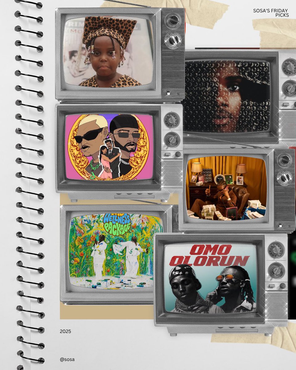 SosaOfTogo's tweet photo. SOSA’s WEEKLY SELECTS

•T Hadex - Adam Apple 
•DJ Neptune, Joeboy, Odumodublvck - Okpeke
•Ayo Maff - Lifestyle 
•TML Vibez - SHON PE
•BhadBoi OML x Naira Marley - Orindowo
•Tiphe x Rybeena x Priesst - Amiri
 •DOTTi The Deity - Sisi Jowo
•Banga! x Timi Martins - Online
•Solana - Dide
•Zhus JDO - E Never Choke 
•Mistikay x Zinoleesky- Bundle Bundle Remix 
• Aka x ARTSALGHUL - CHASE
•Faadil x Eleegal - Omo Olorun 
•Amos K - Good Better Best 
•Linkup x  Evado — Echi
•Ray G - You and Me
•Kiyagi - Fine shyt 
•Wanavokali - Always & Forever
•Jaya Faya - For Lagos

🐝ALBUMS’s & EP’s
•Asake - M$NEY LIVE IN LONDON 
•Mavo - Business mixtape 
•Tyla - A-Pop
•Zaylevelten - B4SAVEME 
•Teni - The Wellness Package 
•Taves - Popstar (Side A)
•Laime x Dremo - Sun Set Drive 
Reward 
•Cindyy - Cindy’s Yearn
•Osé - Wish We Had More Time 
•GrimSzn - Know Thyself