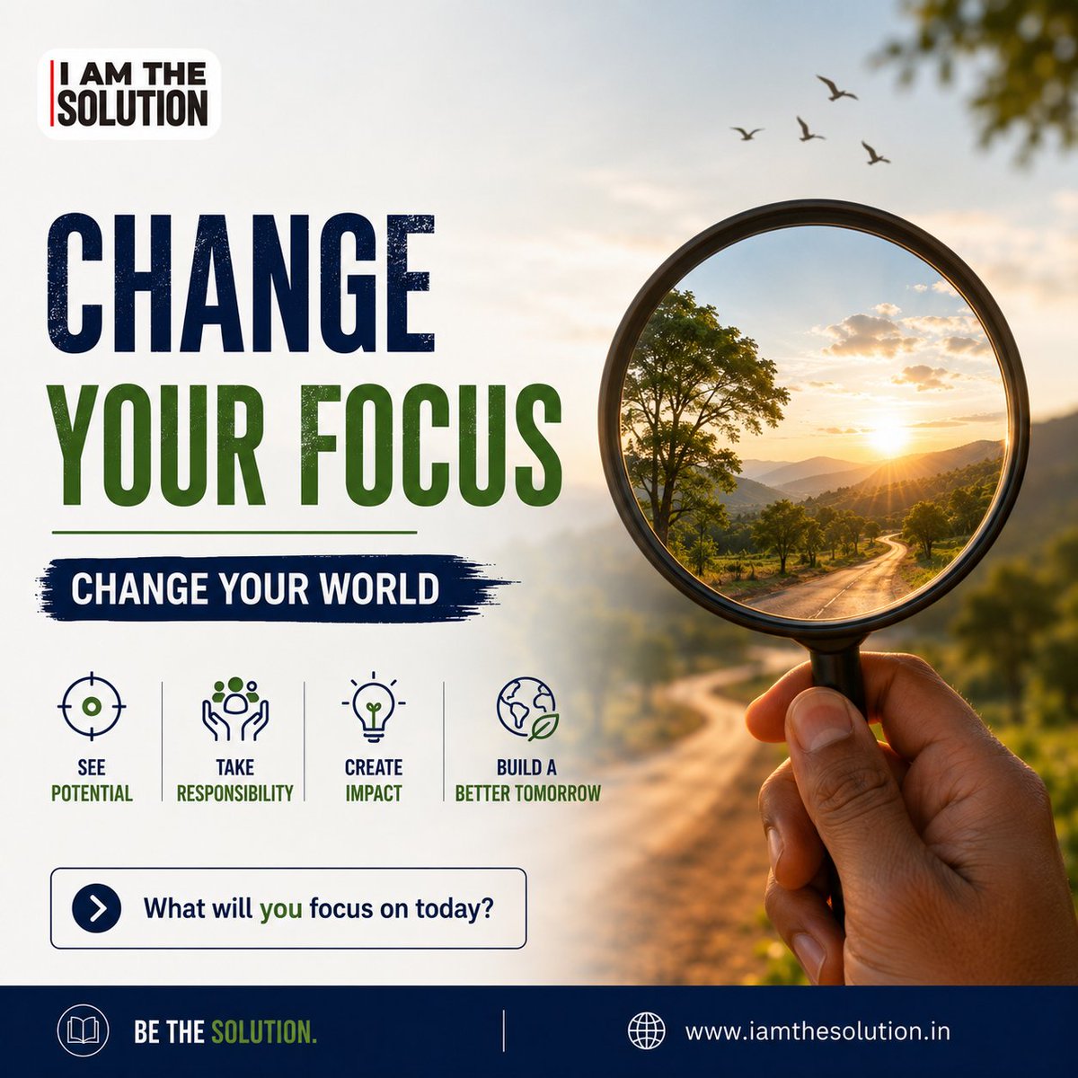 iamtsofficial's tweet photo. The future belongs to those who focus on solutions, not problems.
Change your focus.
Change your world.
https://t.co/qApmPcmEGg
#IAmTheSolution #Leadership #Mindset #SocialImpact #BeTheSolution https://t.co/A9f8JPbJ9l