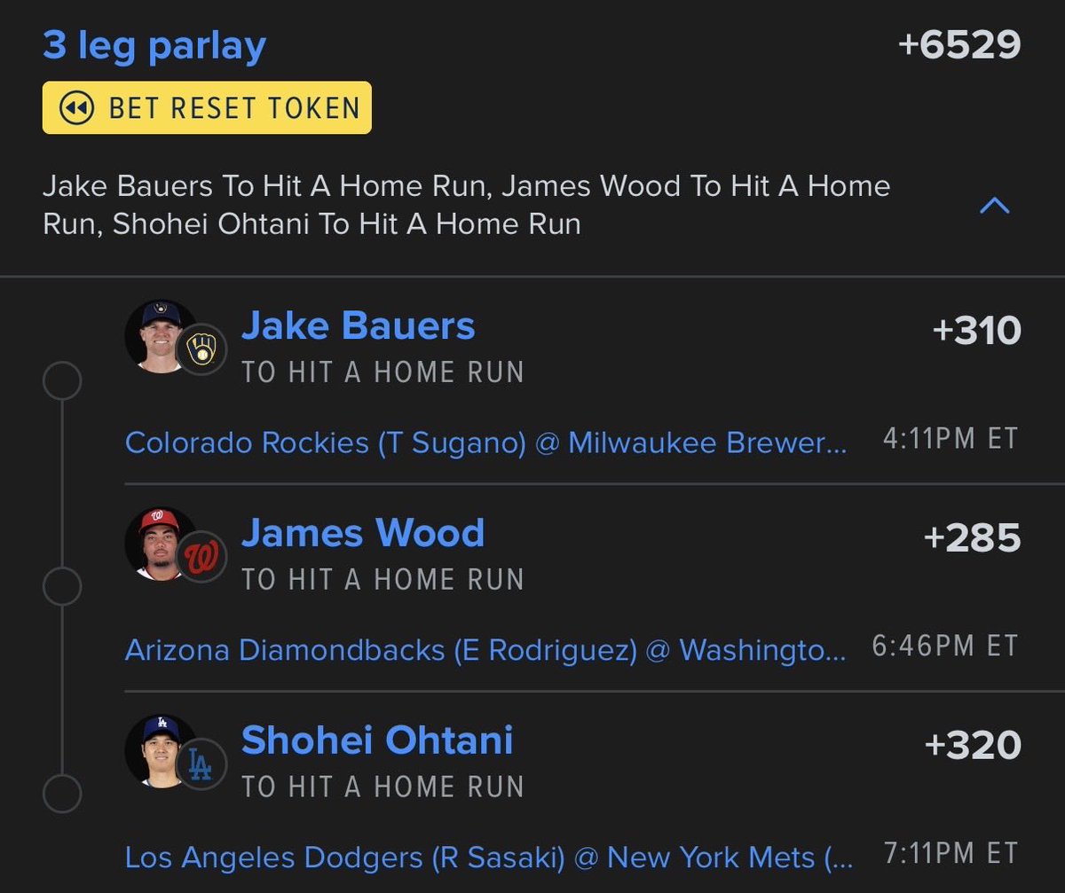 SGP_Parlay's tweet photo. Jake Bauers x James Wood x Shohei Ohtani 💥

100 likes and I’ll drop my official pair so we can 3 peat 🤞 https://t.co/tIUEMDScmB