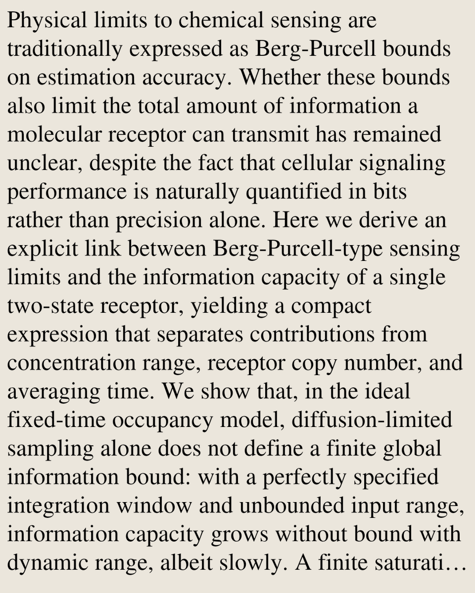 ENZN's tweet photo. From Berg-Purcell precision bounds to clock-limited information capacity

Michał Komorowski
https://t.co/I7rYsqjgre [𝚚-𝚋𝚒𝚘.𝙼𝙽 𝚌𝚜.𝙸𝚃 𝚜𝚝𝚊𝚝.𝙰𝙿] https://t.co/QxVsBwfVoS