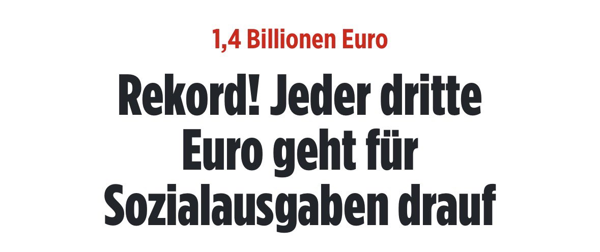 Alex__Steffen's tweet photo. Deutschlands Sozialausgaben sind im Jahr 2025 auf ein Rekordniveau von 1431 Milliarden Euro gestiegen.

Und linke Politiker erzählen uns, dass sich der Staat kaputt spart und wir noch mehr umverteilen müssen?
Diese Zahlen sind ein Schlag ins Gesicht eines jeden Steuerzahlers. https://t.co/tIglIH2WmX