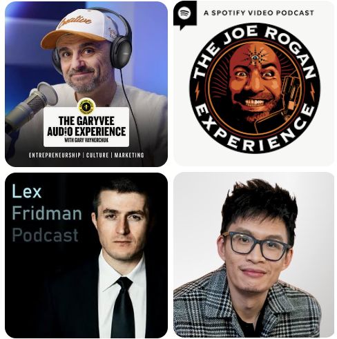 Curlh1's tweet photo. If you are non native in English and want to improve your speaking, you have to give this a try!

My favorite life hack I tell to all of my friends and colleagues, non native english speakers:

The podcast hack.

When everything becomes AI, one of the most important skills is being a good communicator. 

Being able to speak clearly and to simplify, simplify, simplify.

Everybody thinks "well I can speak", but truth is there is 10x upside for all of us.

Speaking well in public, giving presentations, talking to friends, on calls, and to your boss, is THE MOST valuable skill anyone can have.

While you can take courses and practise, there is an easier option, that at first sounds uncommon, but from my own experience, I can promise you it works.

It is all about listening to podcasts. How many hours of music do you listen to per week? Switch one of those sessions to a long form 2-3 hour podcast.

And listen to how they talk. How they pronounce, how they speak. Tone, rhythm, choice of words. Make this a habit for ONE YEAR. And I promise you will see results.

Those are my favorite:

1) The GaryVee Audio Experience @garyvee 
Gary V. is just the worlds best speaker and communicator. Incredibly energetic, kind and motivating. He can talk you into absolutely anything. Listen to him swear and hammer his points into your brain. Nothing but a work of art. Even if you are not intersted in his topics, I promise you will listen just to hear him talk. Sometimes the audio quality is weird, because it is a mix of clips from conferences and live streams.

2) The Joe Rogan Experience @joerogan 
World's largest podcast for a reason. Listen, you dont need to believe everything he says. Joe loves a good conspiracy theory and fringe information. But I love his show because he will invite absolutely anybody and just have a conversation. Pay attention to how he does it. Most podcasts go Question, Answer, Question, Answer. But not Joe. He can run a 3 hour podcast and ask one single question: How are you today?
The rest is just a flow of normal conversation. Nobody in the world can do it that well.

3) Lex Fridman Podcast @lexfridman 
Deep, reflecting, tech focussed, which most of you probably like. Incredibly good listener. Half of speaking is active listening without thinking what you want to say. If you think about what to say next, you dont listen. 
And you can almost *hear* Lex listening.

4) Vinh Giang @AskVinh 
Not a podcast, but incredibly powerful messages and tutorials on youtube. Listen to him speak, listen to him teach people.
My favorite episode is how he teaches an audience how to stop using "em, er, you know, like" and replace filler words with pauses. Silence. 

Which ones did I miss?
