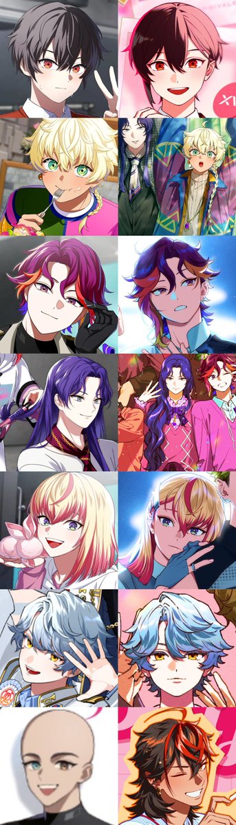augukazu's tweet photo. all of the vsa characters who’ve grown out their hair so far 🤔 (click for full) https://t.co/JZAcNUhAh0
