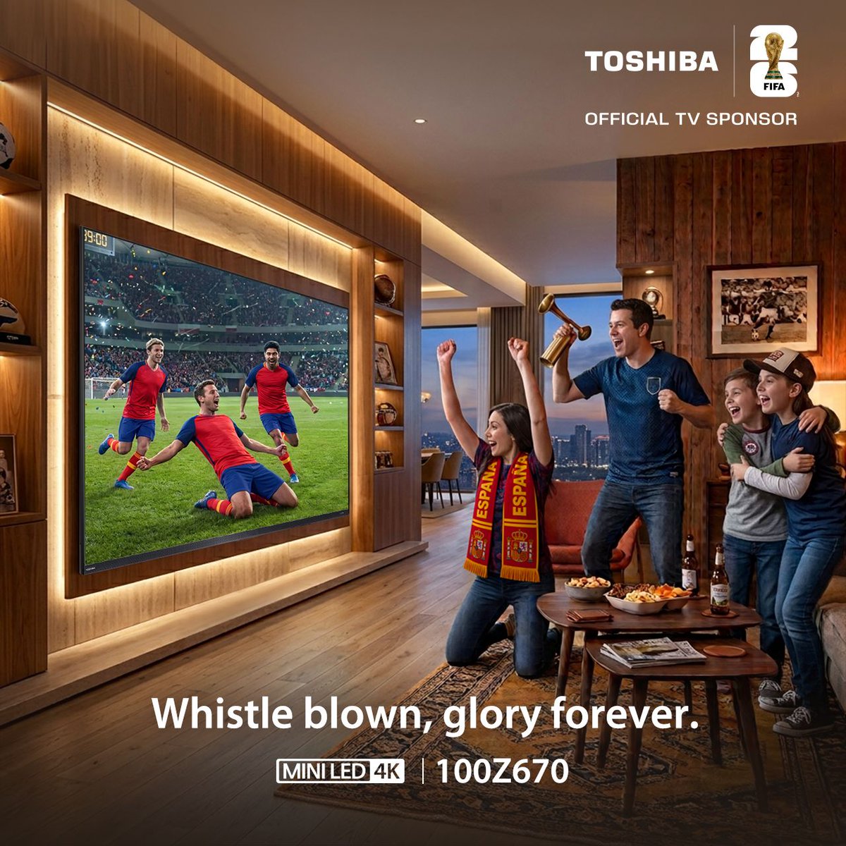 ToshibaVisualSA's tweet photo. Champions crowned. Legends eternal. 🏆

Toshiba TV was honored to witness every World Cup moment with you—freezing every frame of passion into eternity. ⚽

#ToshibaTV #REGZA #MatchDay #FIFA #FIFAWorldCup2026 #FeelEveryGoal https://t.co/3sNoXNrMyt
