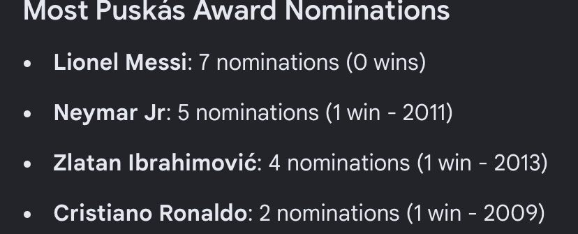 MADRIDBOY33's tweet photo. Ndi wetin be puskas award had 7 nominations with 0 wins 😂

And you keep wondering who invented 007 ? 😂

@_Damokezz @UnitedEra001 https://t.co/XPIs9z4O3r