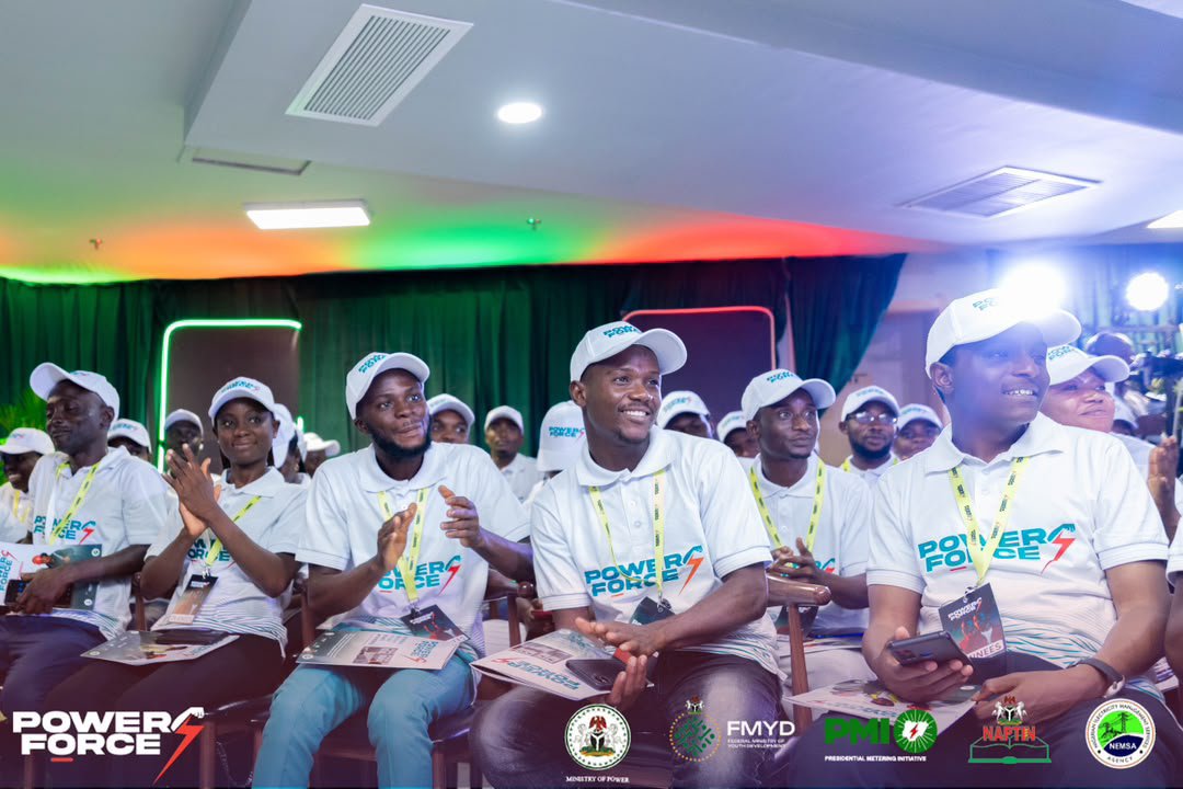 blackTerry23's tweet photo. A cross-section of participants at the official launch of Power Force, a landmark workforce development programme under the Presidential Metering Initiative (PMI).

Through the programme, 5,000 young Nigerians will be trained, certified, and equipped with practical.... https://t.co/ZNmJz2XV7Z