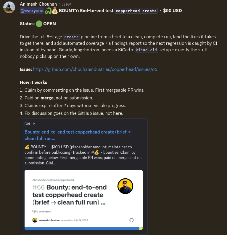 animeshsingh38's tweet photo. $50 github bounty just dropped 👀

come build @copperheadhq with us! https://t.co/eKyrPF5MD0