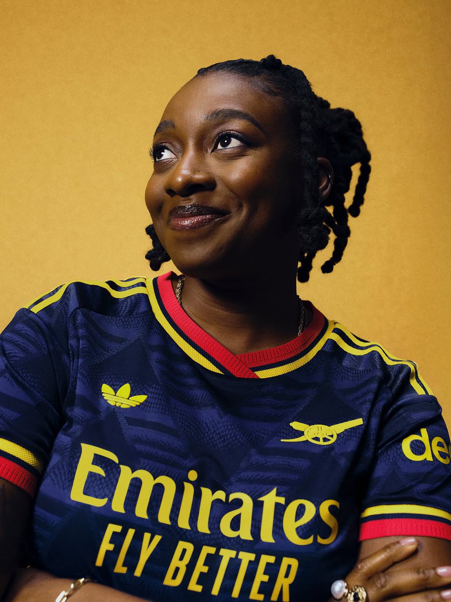 NoteSphere's tweet photo. Little Simz for Arsenal’s 2026/27 Away Kit. https://t.co/p0zAcZA0Nw