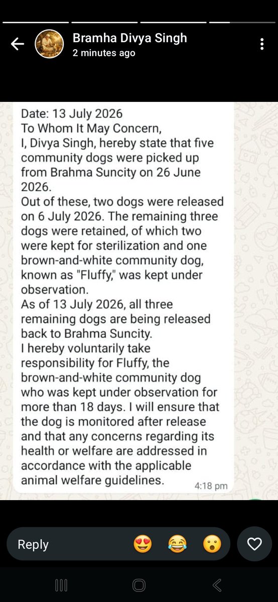 Compasionn4Life's tweet photo. @PeterGrifinPune @navalMH @PMCPune @XStrayDogMumbai @ajay_ajay2135 @ThePuneMirror @punekarnews @mohol_murlidhar @aparanjape @DefenceBrat This is how a local dog feeder writes to the PMC officer on taking responsibility of the aggressive dogs, threatens PMC to file cases and another feeder issues notice and PMC releases the aggressive dogs. This is how law is being abused and contempt of Supreme court being done https://t.co/rmdTaJLsJb