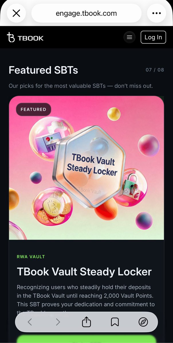 realtbook's tweet photo. Eight Featured SBTs. One homepage. Zero reasons to wait.

The new TBook Engage is live — claim every one of them.

https://t.co/dXvj8geanr https://t.co/OhNmlUo5x7
