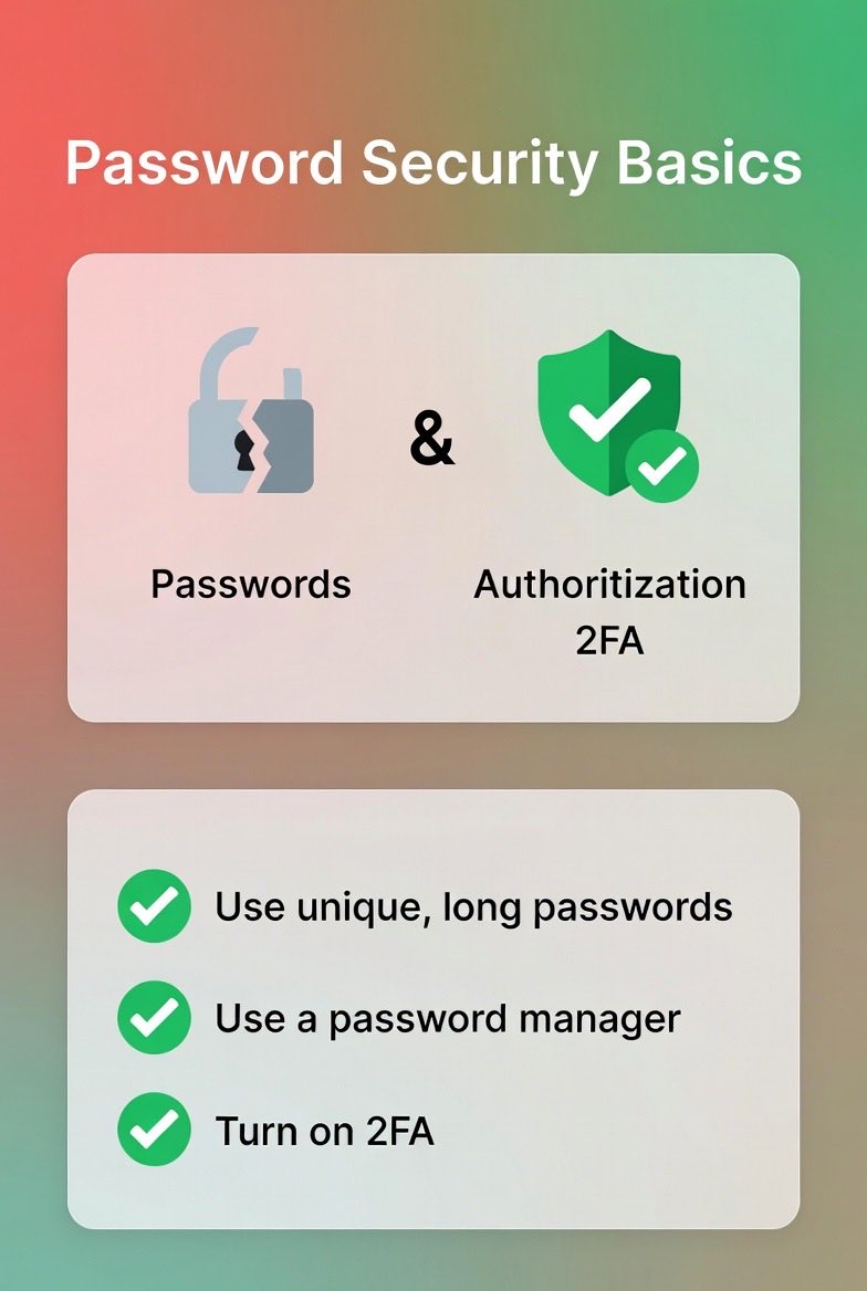 bunioxtech's tweet photo. Community tech tip #2: Your passwords are probably too weak. Stop reusing the same one everywhere!
Rule of thumb: Use a password manager (like Bitwarden or 1Password) + enable 2FA everywhere possible. https://t.co/36KUVRxaut
