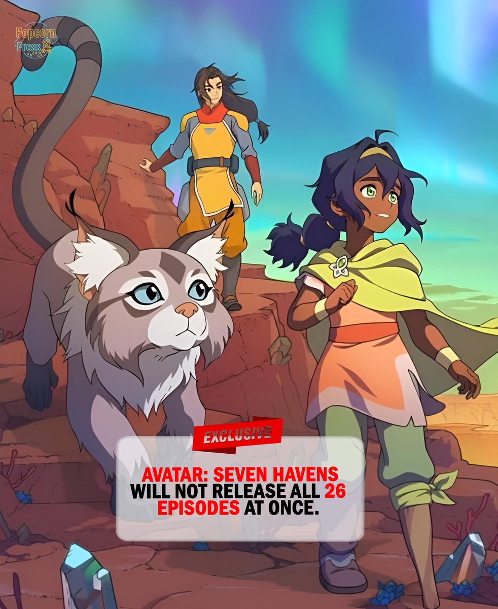 PopcornPress0's tweet photo. Avatar: Seven Havens Will Not Release All 26 Episodes at Once
Despite earlier listings, Paramount has confirmed that all 26 episodes of Avatar: Seven Havens will not be released simultaneously on October 9.
The streaming rollout is still being finalized, with Paramount expected to announce the exact release schedule at a later date.
#AvatarSevenHavens #Avatar #ParamountPlus #AnimationNews #StreamingNews