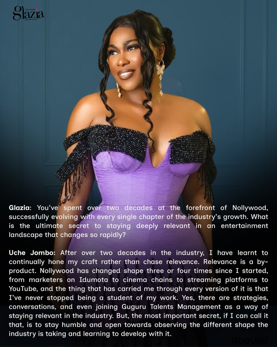 gugurutalents's tweet photo. Behind every successful brand is a powerful narrative, and @uchejombo has spent decades crafting definitions of excellence✨ 

Celebrating her inclusion in the Glazia @Glaziang 2026 PR Power List is a beautiful reminder of what consistency, brilliance, and unmatched media influence can build. She doesn’t just navigate the industry; she shapes it.