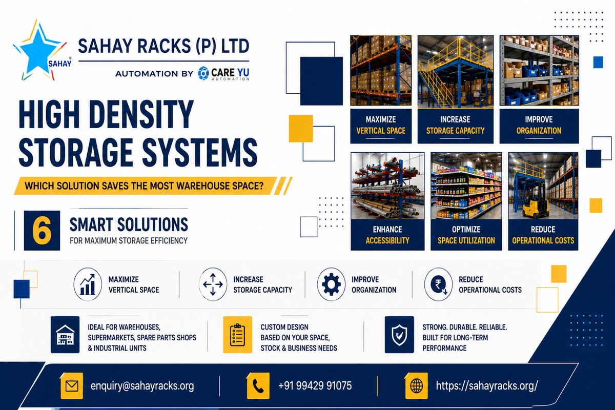 RacksSahay's tweet photo. 🚛 High-Density Storage Systems: Which Solution Saves the Most Warehouse Space?

Is your warehouse running out of storage space? 

📖 Read our latest blog to discover which high-density storage system is best suited for your warehouse:🔗 https://t.co/RCsnZoIlzO https://t.co/zsBRJueRik