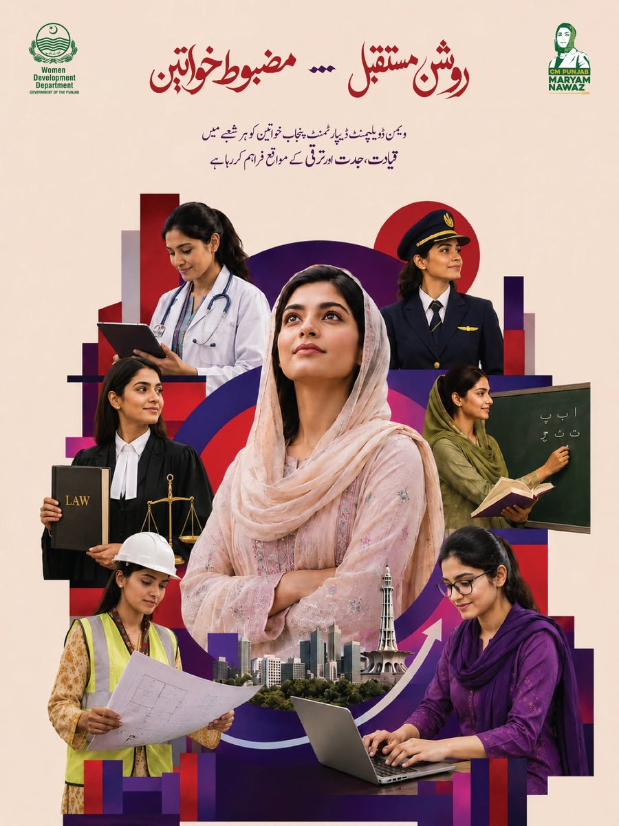 WDD_Punjab's tweet photo. Empowered women, empowered nation!
The Women Development Department Punjab is creating equal opportunities for women to lead, innovate, and thrive across all professional fields.
#WomenDevelopmentDepartment #WomenEmpowerment #empoweringwomen #wddpunjab #wdd @MaryamNSharif https://t.co/wPv32BgVkb