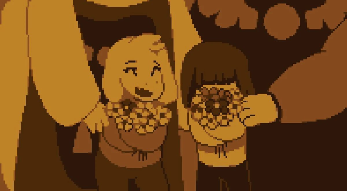 mixflopper's tweet photo. His height is really incoherent tbh because this exists too, my headcanon is that the intro  representation of asgore is an exaggeration of the tale inside the lore to give it more impact on the idea of a monster, while in reality he’s tall but still obtainable by human standards https://t.co/nW7c2jasVs