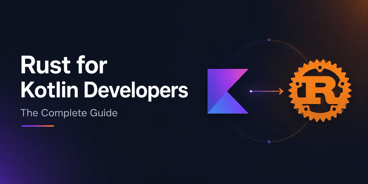android_poet's tweet photo. Know Kotlin? Learning Rust is easier than you think. 🦀 

I wrote a complete guide Rust for Kotlin Developers: 
every concept side-by-side (Kotlin ↔ Rust), a cheat sheet, a 7-day plan, and 17 runnable examples.

https://t.co/6pNnYNVwDn https://t.co/XaPvJcEN49