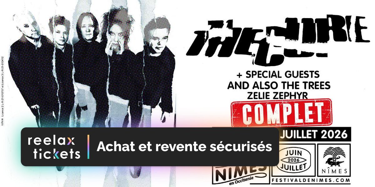 Altaide_JF's tweet photo. THE CURE à Nimes le 25 juillet : vous avez rater la vente ? cela tombe bien, je revend deux billets par Reelax le seul partenaire officiel agréé pour la revente de billets (au tarif normal bien sur).
#thecure #nimes

https://t.co/4mdJR3NpQc https://t.co/OMLhZYfTvu