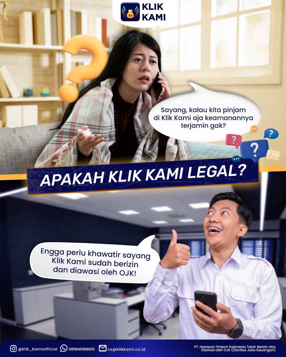 klik_kami's tweet photo. Klik Kami adalah solusi semua masalah finansialmu🔥

#klikkami #Modal #Finansial #Pinjaman #Pildun #Klarifikasi https://t.co/hfCFChyz1p