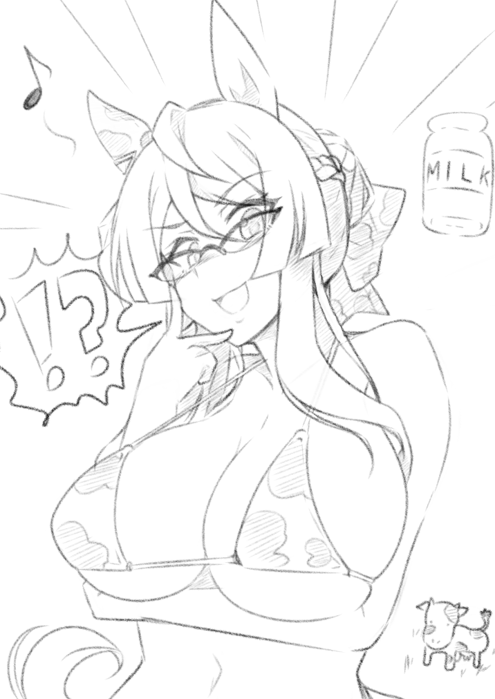 youbokukirana's tweet photo. ロイスアンドロイス「ははーん♪さては牛柄水着属性が弱点かしらっ！？」 https://t.co/MqvWhJ8B3b