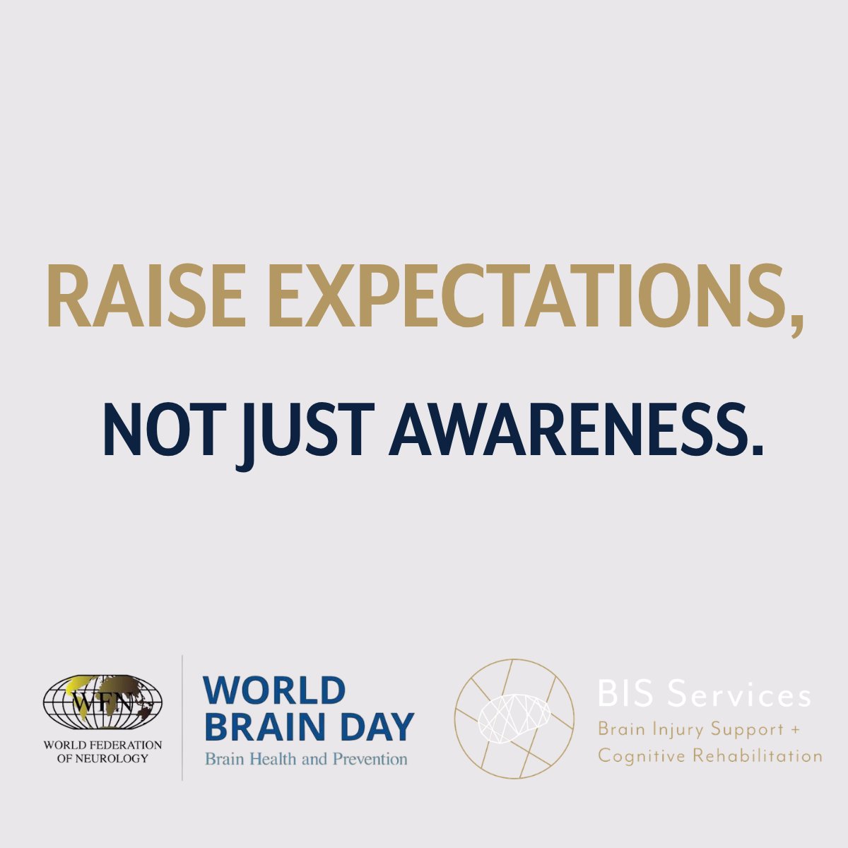 BISServicesltd's tweet photo. World Brain Day shouldn't just remind us how many people are affected by neurological conditions, it should remind us how much more we can do.

Let's raise the expectations for neurological support worldwide.

#WorldBrainDay  #RaisingExpectations #BISServices https://t.co/XtwCtArZXp
