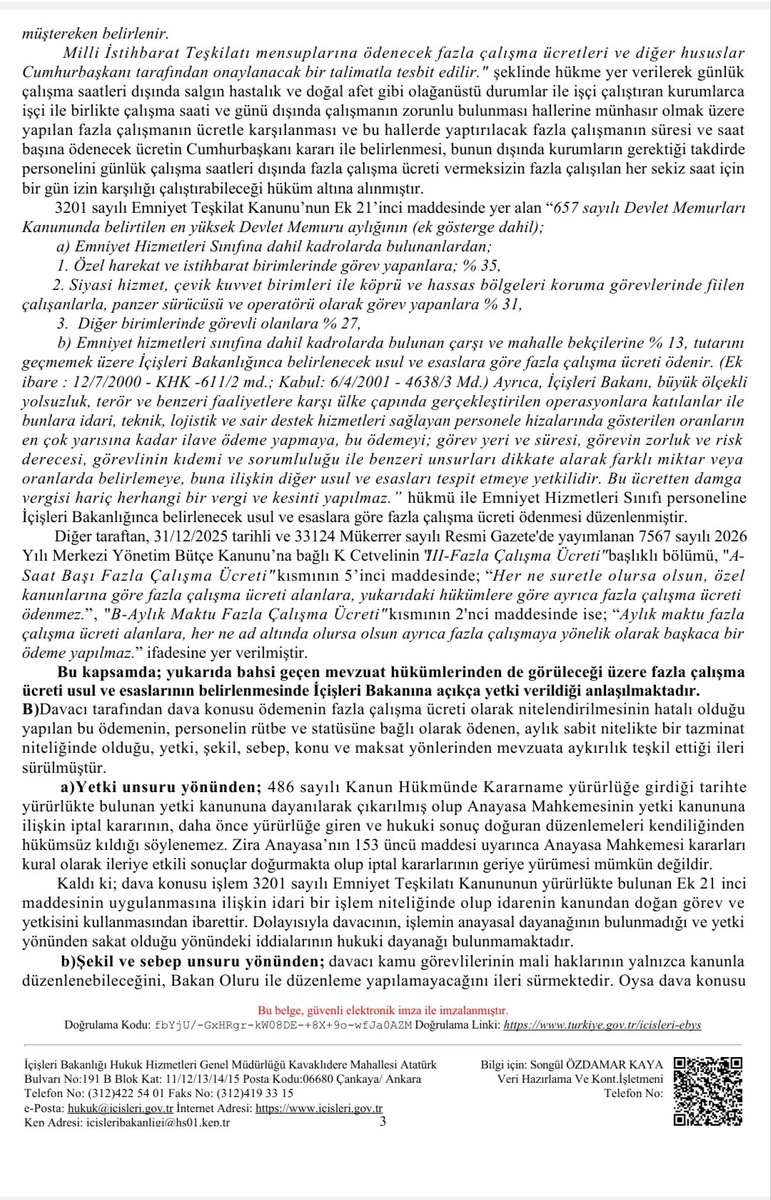 ahmetxaksoz's tweet photo. Değerli Meslektaşlarım,

Emniyet Genel Müdürlüğü savunması sonrası İçişleri Bakanlığı da savunmasını Danıştay Başkanlığı'na sunmuştur.

Aynı savunma olduğu için en kısa zamanda Ek Beyanımızı sunacağız.

Usule ve esasa ilişkin haksız, mevzuata ve yargı içtihatlarına aykırı savunmalarının REDDİNE,

​Dava konusu maaş tahakkuku işlemi ile her ayın 14 ünde bordro uygulamasında yer alan "Fazla Çalışma Ücreti" ibaresinin ve Bakan Oluru belgesinde yer alan "fazla çalışma ücreti "ibaresinin İPTALİNE ve haklı davamızın kabulüne karar verilmesini talep edeceğiz.

#PolisHukukDavası