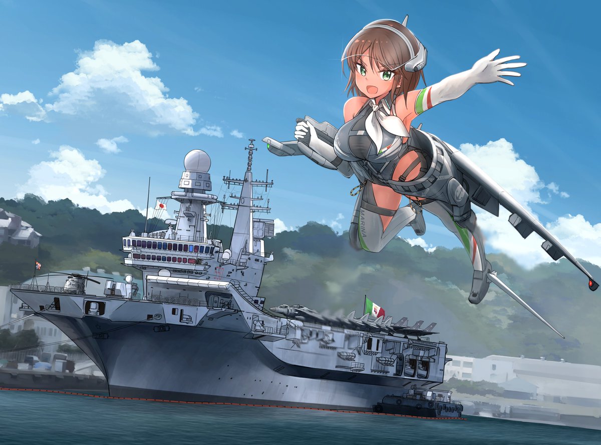 N29FIRUT6hbdRTM's tweet photo. #スカイ・ドミニオン　

イタリア海軍の飛行歩兵　ナタリーア

2年前に横須賀へ寄港したカヴールのハリアーに感化されてお願いした娘です。

イラスト　帝政ミサギ様
@Konwashi_2 https://t.co/XE0jW7QJbT