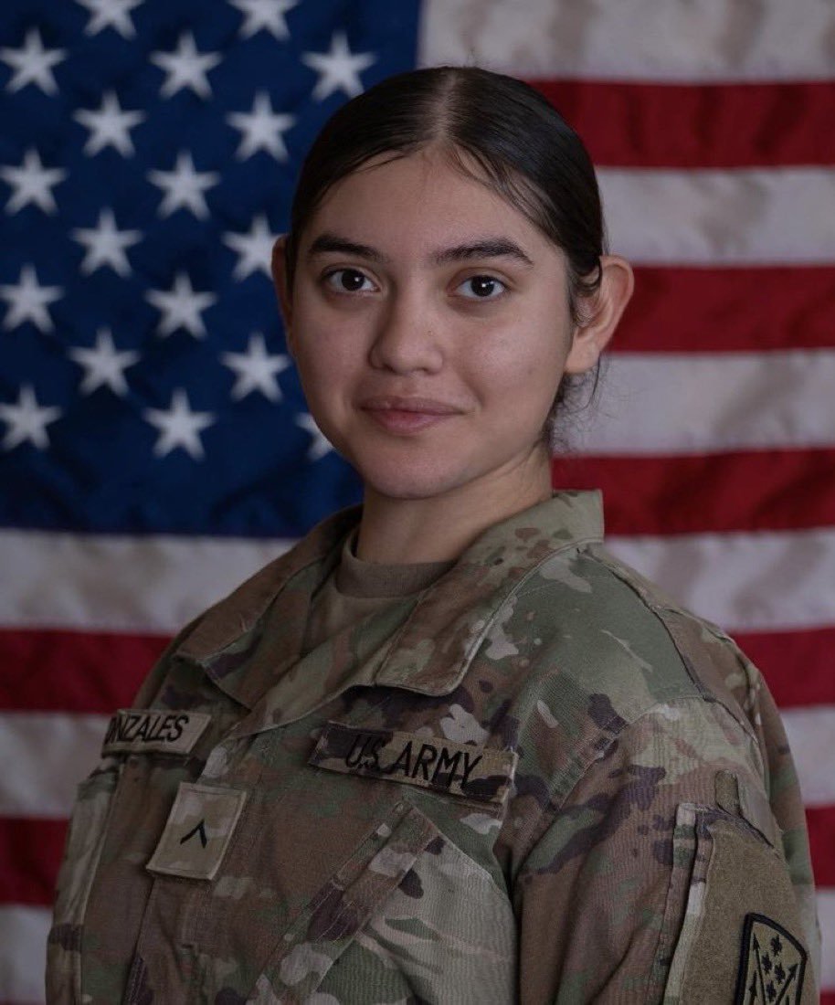 Mollyploofkins's tweet photo. While Barron Trump continues to enjoy a life of privilege, these two young women lost theirs last week in his father's war with Iran. 

SGT Angel S. Rampersad, 28, New York
PVT Isabella Gonzales, 19, Texas https://t.co/CJ5cnAOc3j