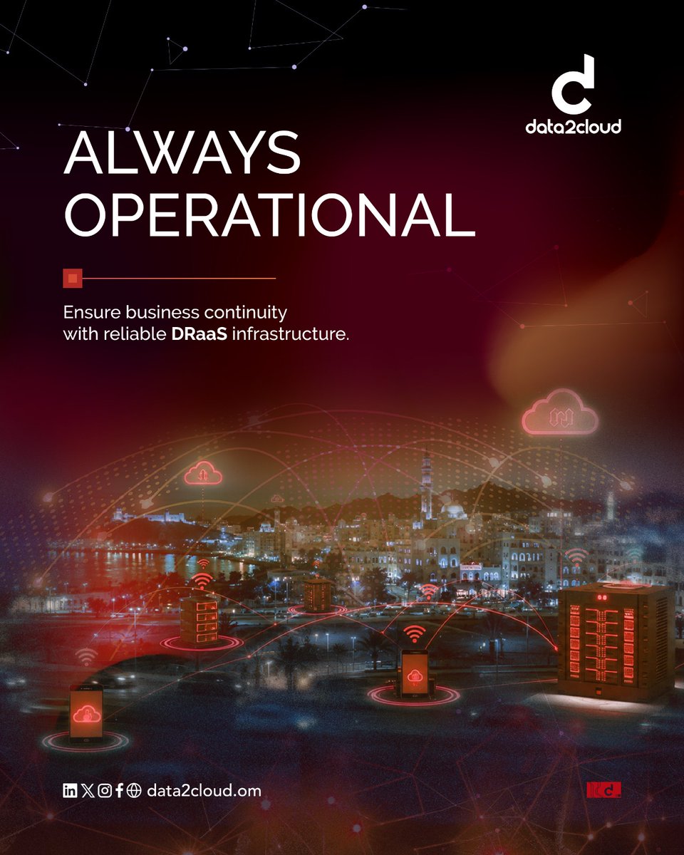 data_2_cloud's tweet photo. 🔄 Always Operational, Non‑Stop

With our reliable DRaaS solution, we ensure your business continuity even after failures and natural disasters.
Rapid recovery, lower risks, and complete peace of mind for all your data and operations.

🔄 عمل دائم بلا توقف

مع خدمة DRaaS الموثوق، نضمن استمرارية أعمالك حتى بعد المشاكل والكوارث الطبيعية.
تعافٍ سريع، مخاطر أقل، وطمأنينة تامة عن جميع بياناتك وأعمالك.