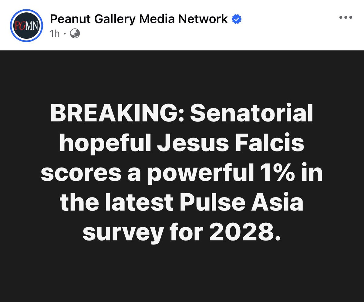 jesusfalcis's tweet photo. DDS pages like PGMN think they’re roasting me when they post that I got 1% in the Pulse Asia Senatorial surveys.

What they don’t realize is that sila actually ang nagpapasikat sakin since I made the joke on April 1 that I will run for Senator just so I can debate Rowena Guanzon, who said she will only debate with fellow Senatorial candidates. 😂

DDS pages like Masang Pilipino and Ang Balita Ngayon and PGMN are the reason why for the first time, my name came out in a Senatorial survey with 10% awareness.

Kaya thank you mga ka-DDS, kayo ang dahilan bakit lumabas ang name ko sa surveys.

Sige kayo, sa kaka bash nyo sakin eh maging Senador talaga ako! 👊

#Halalan2028
#AllPublicityIsGoodPublicity