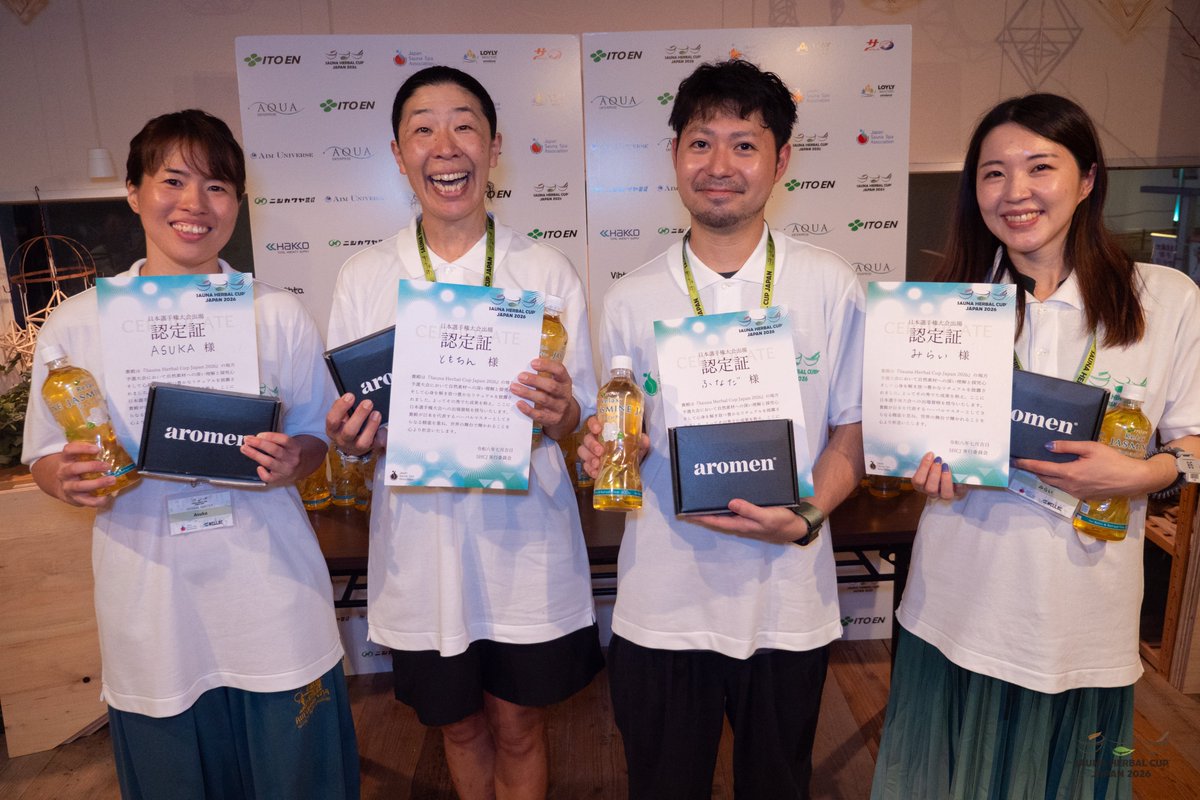 herbalcupjp's tweet photo. 🌱#SHCJ2026 地方予選 𓂃 𓈒𓏸

🍃KING OF HERBAL (総合順位)
     1位 ふなだ (ウェルビー福岡)
     2位 ともちん (Sauna Base SHIFUKU)
     3位 Asuka (湯屋FUROBAKKA)
     4位 みらい (ホテル・アンドルームス那覇ポート)

     上位4名が日本選手権に出場決定！🍀 https://t.co/CxdB8JqpKR