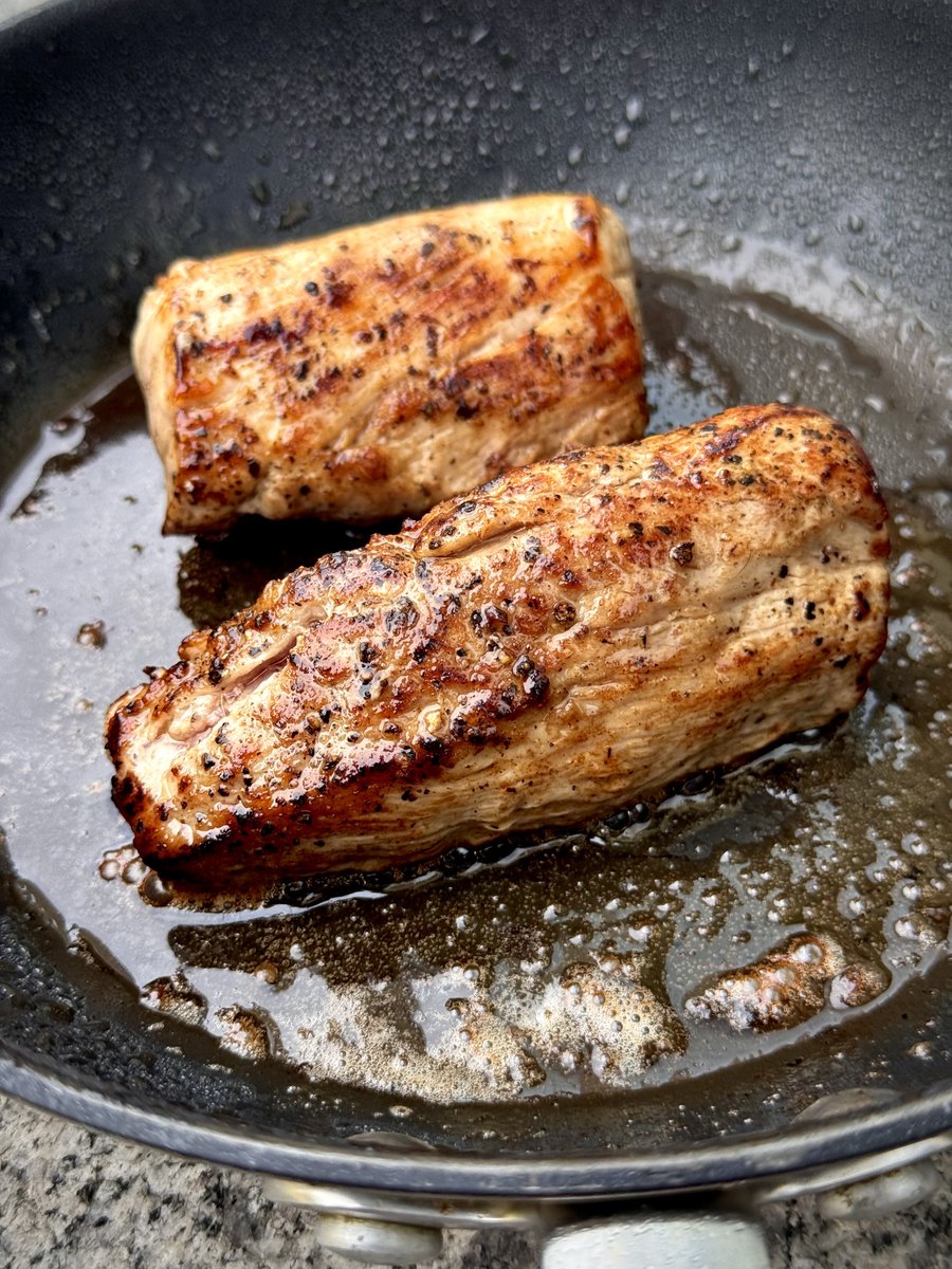 GazSmith_Chef's tweet photo. Got stuck into a beautiful Hannan’s Pork fillet lately

Fillet is naturally lean so keep an eye on it. A gentle butter sear for a few mins each side, then a little rest and you’re golden

Simple done well https://t.co/KRvS4nxgEJ