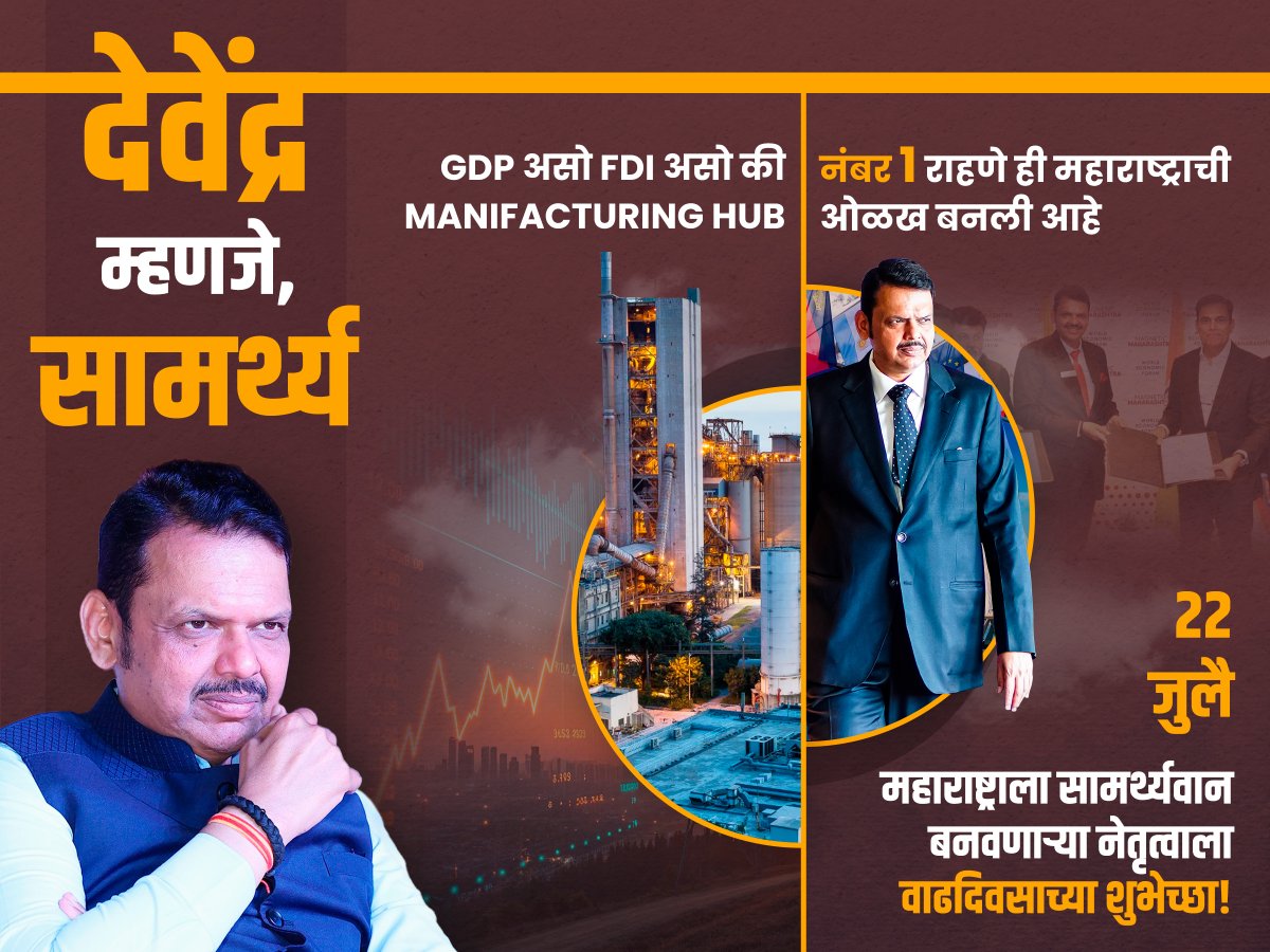 mlamangeshbjp's tweet photo. महाराष्ट्र नवी भरारी घेतोय कोणामुळे तर देवाभाऊंमुळे ! निर्णय धाडसी, नियोजन दूरदृष्टीचं आणि ध्यास फक्त नवमहाराष्ट्राचा, वाढदिवसाच्या हार्दिक शुभेच्छा ! 

#HBDDevaBhau @Dev_Fadnavis https://t.co/oUlX2AU7JH