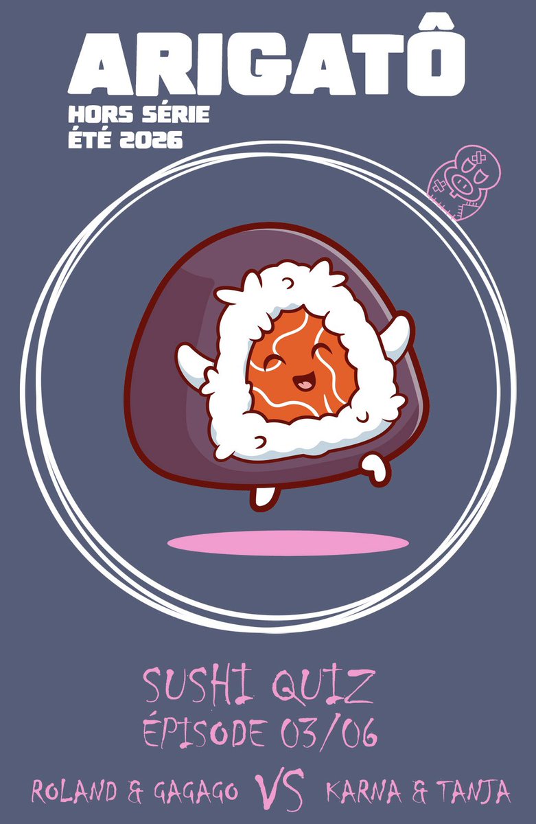 ArigatoPodcast's tweet photo. 🍣 Le 3e épisode du #SushiQuiz est en ligne !

Karna (Manga Insight) &amp; Tanja (The Last Eve) affrontent Roland &amp; Gagago du @LeFreakyCast 

Au programme : Studio Ghibli, amour, Arigato Podcast… et beaucoup de mauvaise foi. 😏

🎧 https://t.co/WvwT1e0b7X https://t.co/Ikke3PFeRT
