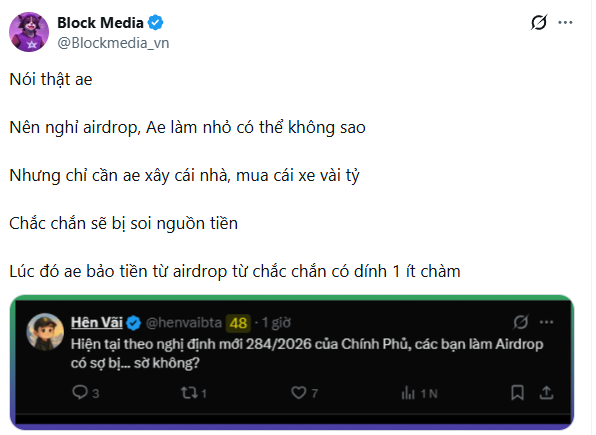 trieu6878's tweet photo. Các bác cho hỏi giờ làm airdrop có xây nhà và mua xe được không? 

Từ đầu năm giờ thấy nịt quá nhỉ. https://t.co/gv8pHcGioK