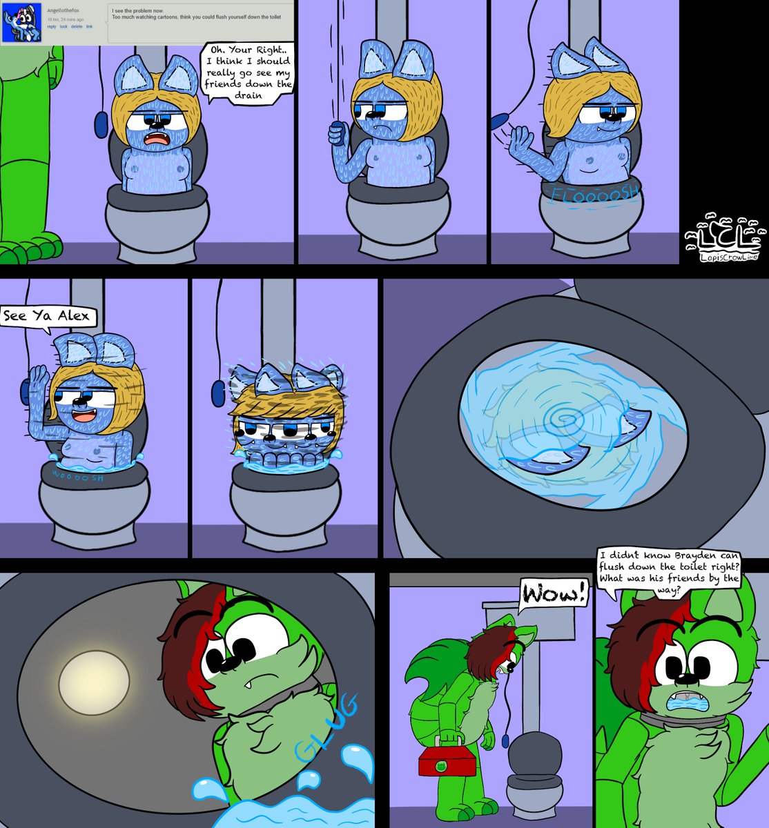 LapisCrowLime's tweet photo. Flushing is a good idea

#lapiscrowlime #toilet #wet #artist #furry #comic https://t.co/xntu9Hb04X