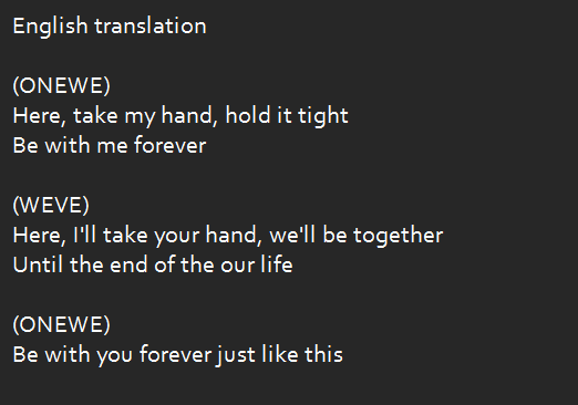 azcasky's tweet photo. WEVE please participate!
Record your voice with the lyrics in the clip inside (AR &amp; MR version linked as guide) and send them to rbw_fanclub@naver.com in mp3/wav file!

Here is the hangeul, romanized, and english translated lyrics
Feel free to ask me anything ^^ lets go! https://t.co/UfitzohwDv