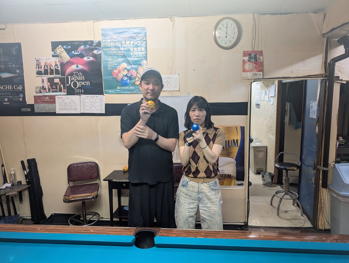 sumiyoshi1968's tweet photo. 【PABCマンスリー結果】7月12日開催
優勝 早瀬さんP
準優勝 小此木さんA
優勝は早瀬店長!準優勝は小此木さんでした!
今年の夏は暑いですがスミヨシはエアコン新調したので涼しいですよ✨
また来月お待ちしています👾
#ビリヤード #ダーツ #元住吉 #PABC #ハウトー #9ボール https://t.co/VnR6uibb56
