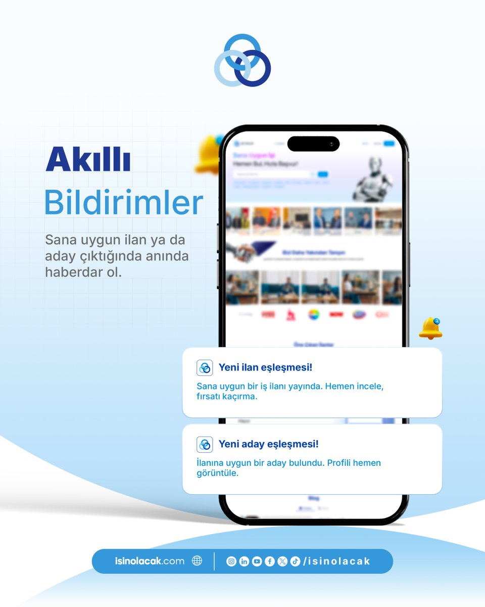 isinolacak's tweet photo. Doğru fırsat bazen bir gün içinde kaçar.

İşin Olacak'ta sana uygun ilan ya da aday çıktığı an anında haberdar ol. Beklemek yok, sürekli kontrol etmek yok.

Bildirimlerini aç, fırsatları önce sen yakala.
#işinolacak #senindeişinolacak #işfırsatları #işilanları https://t.co/tboRLjPik4