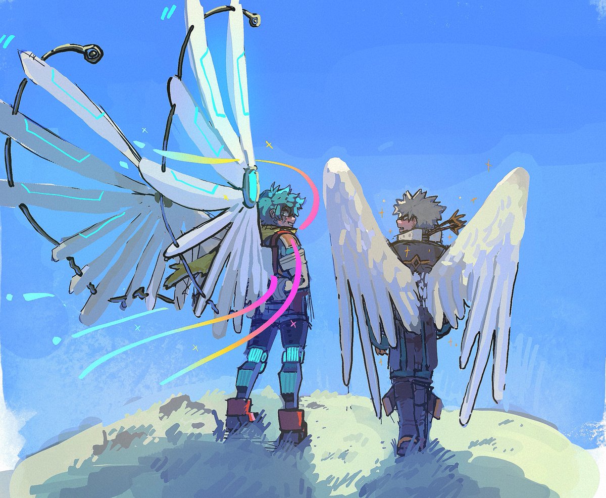 yaoibluntday's tweet photo. #dkbk angels rebuilding icarus’s wings kinda vibes https://t.co/wRb24TQd2S